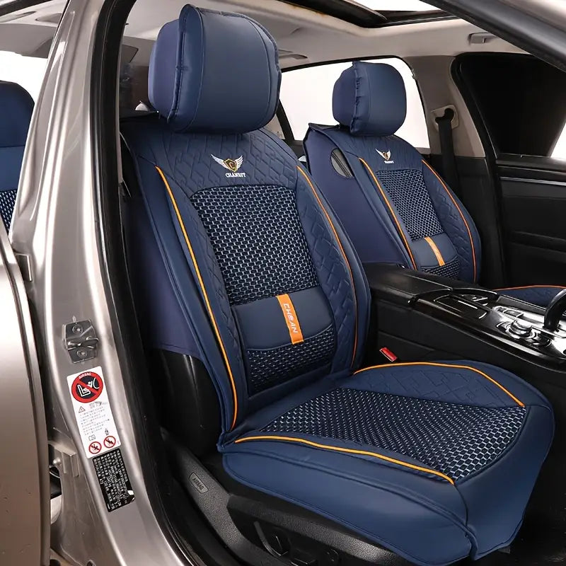 Kit Novren - Capas para Banco de Carro de Couro Sob Medida + Kit de Tapetes Automotivos e Capa de Volante Grátis