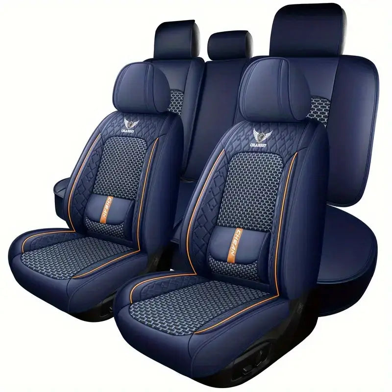 Kit Novren - Capas para Banco de Carro de Couro Sob Medida + Kit de Tapetes Automotivos e Capa de Volante Grátis
