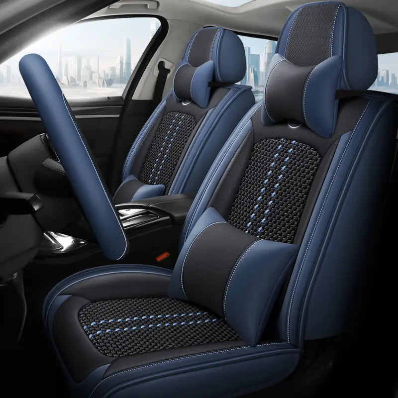 [Sob Medida] Kit Capa Para Banco de Carro Autoluxe em Couro Legítimo com AirBag + Brindes: Tapetes Automotivos e Capa de Volante