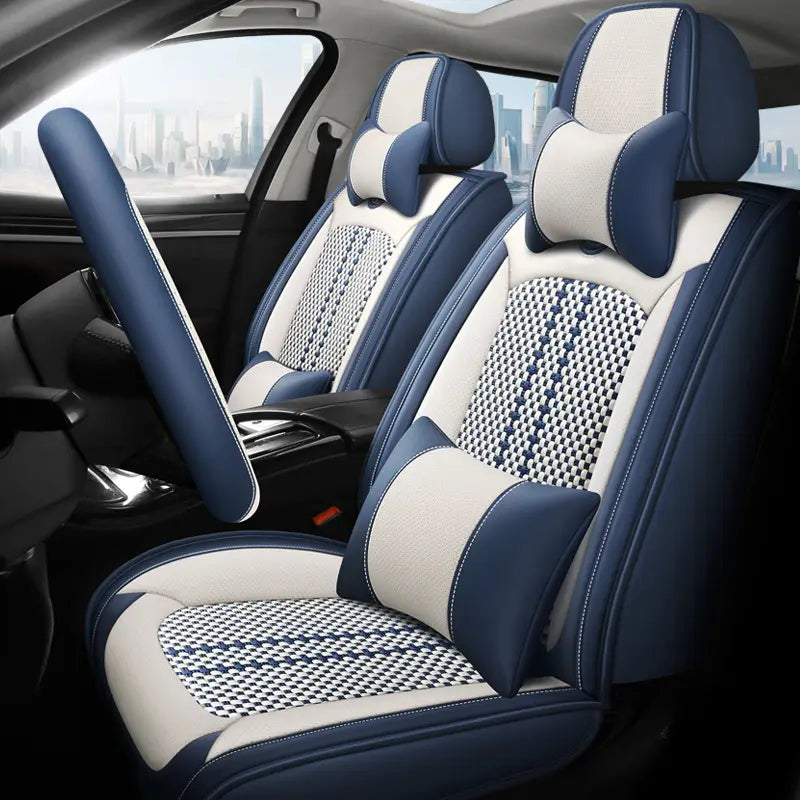 [Sob Medida] Kit Capa Para Banco de Carro Autoluxe em Couro Legítimo com AirBag + Brindes: Tapetes Automotivos e Capa de Volante