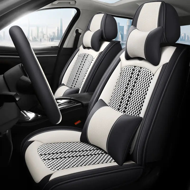 [Sob Medida] Kit Capa Para Banco de Carro Autoluxe em Couro Legítimo com AirBag + Brindes: Tapetes Automotivos e Capa de Volante