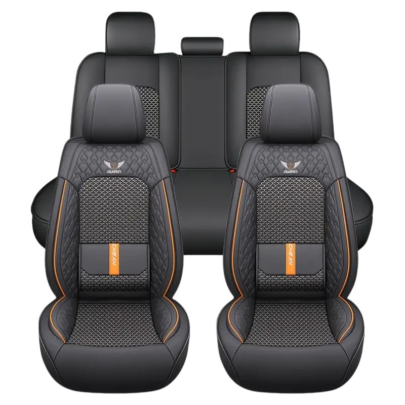 Kit Novren - Capas para Banco de Carro de Couro Sob Medida + Kit de Tapetes Automotivos e Capa de Volante Grátis