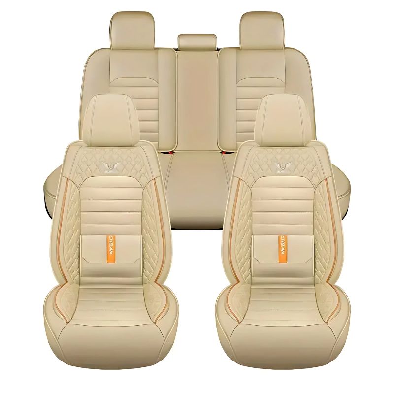 Kit Novren - Capas para Banco de Carro de Couro Sob Medida + Kit de Tapetes Automotivos e Capa de Volante Grátis