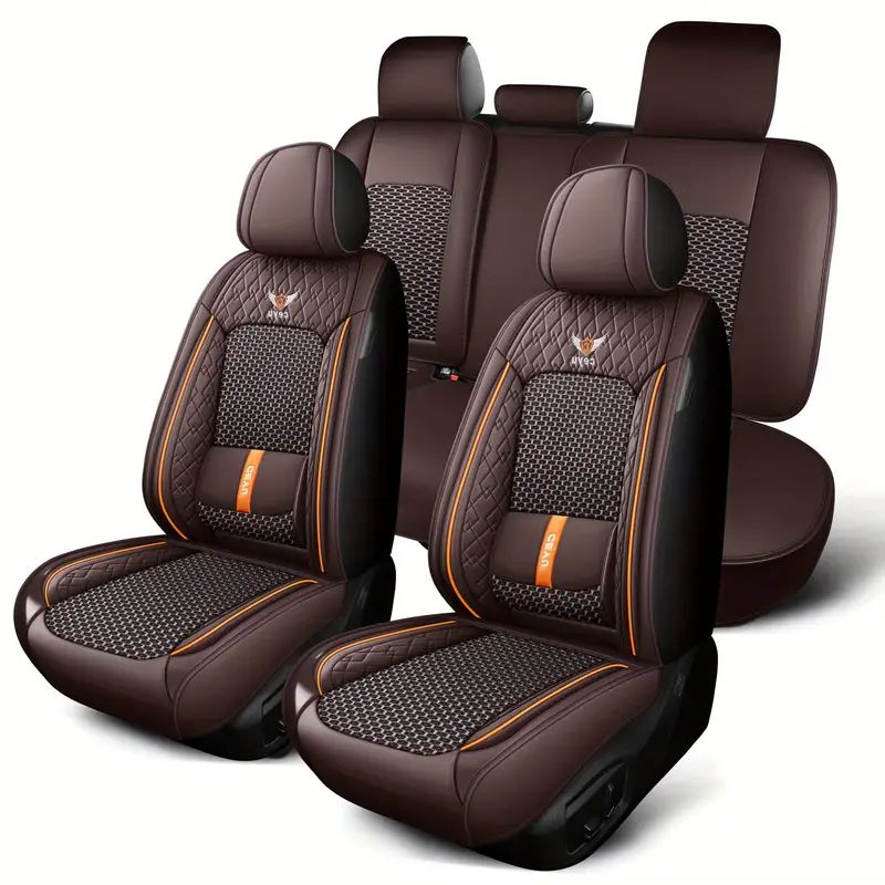 Kit Novren - Capas para Banco de Carro de Couro Sob Medida + Kit de Tapetes Automotivos e Capa de Volante Grátis